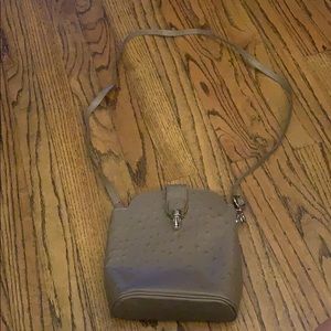 Faux ostrich crossbody